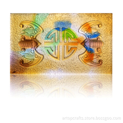 Colorful Liu li Brick Art Glass Craft Decoration